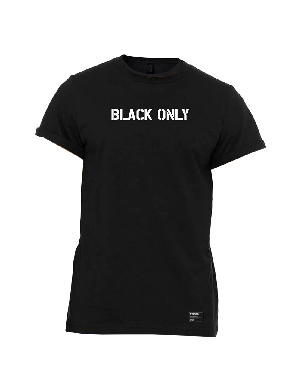 Afropunk - Official Merch Shop - T-Shirts - Black Only Large Print Rolled Cuff Tee